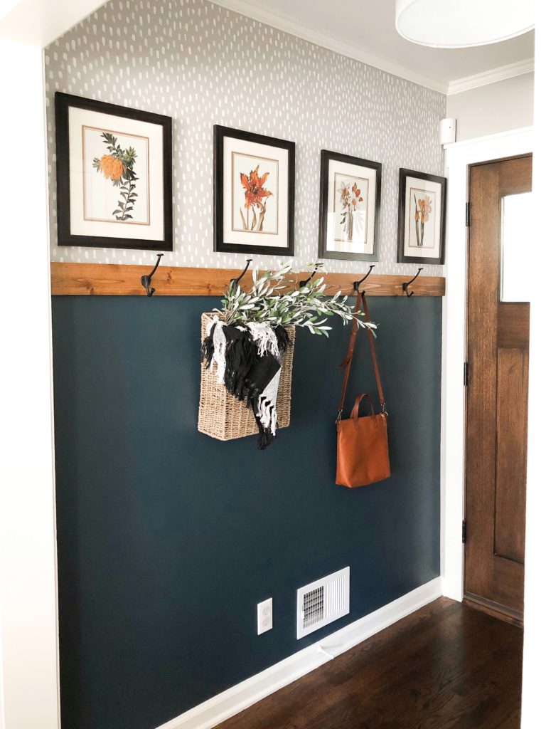 simple affordable entryway botanical prints fall decor